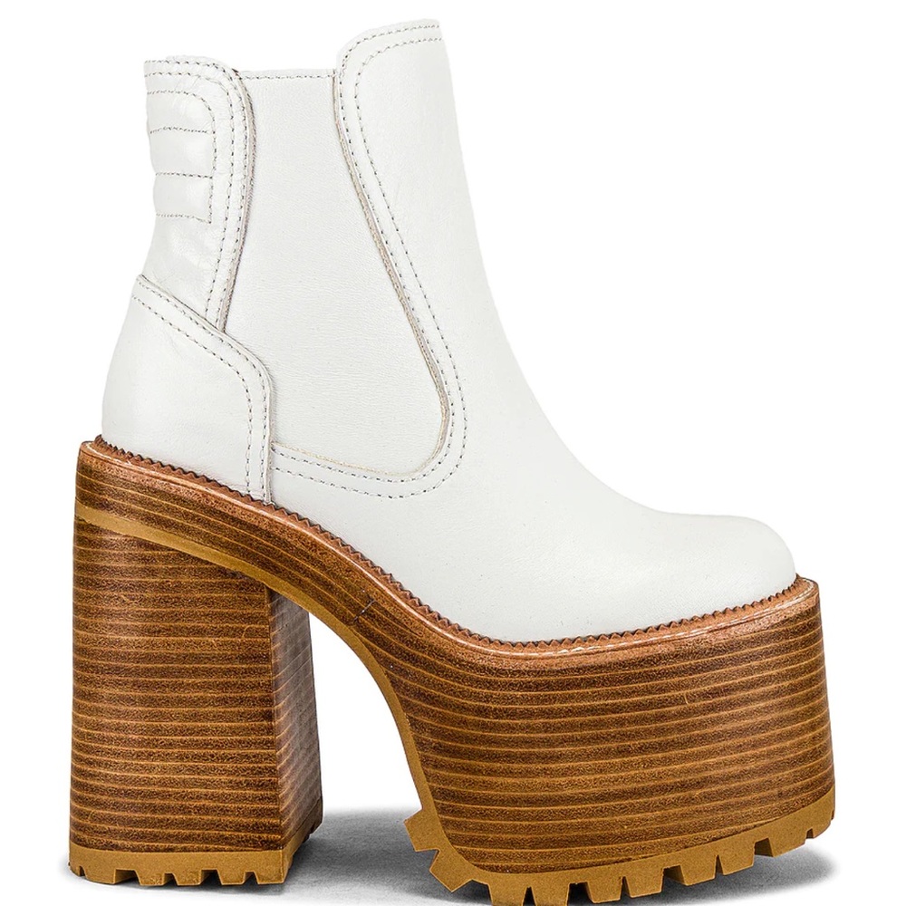 Jeffrey Campbell Critical Platform Bootie in White Tan
